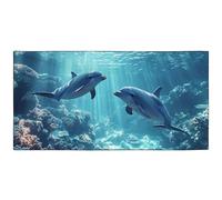 YISUMEI Sea Dolphins - Toallas de playa para adultos, extragrandes, 180 x 90 cm, microfibra de secado rápido, para viajes, natación, camping, deportes