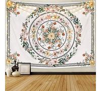 YISUMEI Tapiz de mandala con flores y plantas para dormitorio, estético, bohemio, floral, para colgar en la pared para decoración de habitación (150 x 200 cm)