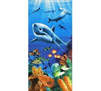 YISUMEI - Toalla de Ducha y Playa (70 x 140 cm), diseño de Tiburones