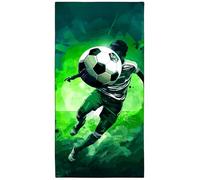 YISUMEI Toalla de playa grande, 184 x 92 cm, toalla de playa de microfibra con bolsillo, portátil de secado rápido y fácil de limpiar, perfecta para la playa y nadar (fútbol 3)