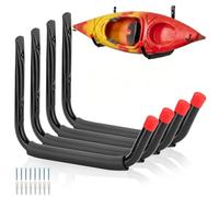 Yisunnan Ganchos de almacenamiento de garaje jumbo de 15 pulgadas, estante de montaje en pared para kayak, ganchos de escaleras resistentes para tabla de remo SUP, tabla de surf, tabla de despertador