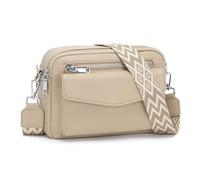 YISUOHOOM Bolso Bandolera Cruzado Pequeño de PU Cuero Malas Senhora Bolsos Multibolsillos Caqui - Regalo Original para Mujeres