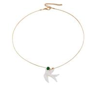 YISXVD Lindo collar de acrílico con colgante de pájaro para mujer, minimalista, cadena con cuentas, ligera, para uso diario, Large, Acero aleado, No es una piedra preciosa