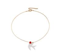 YISXVD Lindo collar de acrílico con colgante de pájaro para mujer, minimalista, cadena con cuentas, ligera, para uso diario, Large, Acero aleado, No es una piedra preciosa