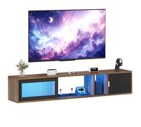 YITAHOME 148 cm Mueble TV Suspendido, Moderna Mueble de TV Flotante con Luz LED para televisores de hasta 65 Pulgadas con 22 Modos Luces Centro de Consola de Medios Entretenimiento con Puerta