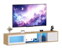 YITAHOME 148 cm Mueble TV Suspendido, Moderna Mueble de TV Flotante con Luz LED para televisores de hasta 65 Pulgadas con 22 Modos Luces Centro de Consola de Medios Entretenimiento con Puerta