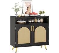YITAHOME Aparador de Almacenamiento con decoración de ratán, gabinete de Almacenamiento de Buffet para Comedor, Dormitorio, Sala de Estar, Almacenamiento de Cocina, Consola de Pasillo, 31.49 Pulgadas