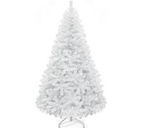 YITAHOME Árbol de Navidad Artificial Blanco de 182cm, Aprox. 818 Puntas, Realista, Ramas Densas, Abeto con Sistema de Plegado y Soporte Metálico, Montaje Rápido, 183 x Φ115cm