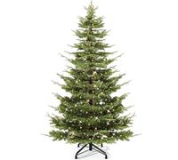 YITAHOME Árbol de Navidad Artificial con iluminación Aspen Fir, 6,5 pies (Aprox. 2 m) con decoración de Cristal, Elegante decoración navideña con 900 Ramas mezcladas de Polietileno y PVC, 500 Luces