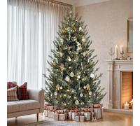 YITAHOME Árbol de Navidad Artificial de 1,8 m con Mando a Distancia, predecorado con tecnología de bisagras, 1176 Puntas Mixtas de PE/PVC, 35 piñas, 300 Luces y 11 Modos de luz