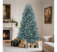 YITAHOME Árbol de Navidad Artificial de 1,8 m de Picea Azul con iluminación, árbol de Navidad Artificial Alto con iluminación y Ramas abatibles, 880 Puntas y 450 Luces Blancas cálidas