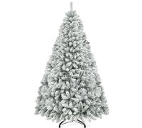 YITAHOME Árbol de Navidad Artificial de 229 cm con Nieve, Aprox. 1346 Puntas, con Marco Plegable y Soporte de Metal Plegable, Montaje rápido para Casa, Oficina, Tiendas, 229 x 115 cm de diámetro