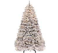 YITAHOME Árbol de Navidad Artificial preiluminado de 6 pies con 250 LED Integrados, Pino Flocado de Nieve Completa con 800 Puntas flocadas, Marco y Soporte de Metal Plegable, árbol de Navidad