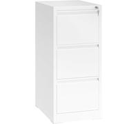 YITAHOME Archivador con 3 cajones con Cerradura, con Ruedas a Prueba de vuelco, para la Oficina en casa, archivador de Archivos, Color Blanco, 62 x 46 x 103 cm