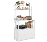 YITAHOME Archivador con cajón, archivador con estantería para A4, Carta, Archivos legales, Soporte de Metal para Impresora, para Oficina, Escuela, organización del hogar, Color Blanco
