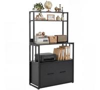 YITAHOME Archivador con cajón, archivador con estantería para A4, Carta, Archivos legales, Soporte de Metal para Impresora, para Oficina, Escuela, organización del hogar, Color Negro