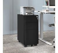 YITAHOME Archivador con cerradura de 3 cajones, color negro, 30x45x61cm, almacenamiento compacto de metal con llaves para documentos legales con letras A4 Negro
