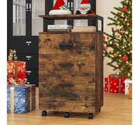 YITAHOME Archivador móvil, archivador de 3 cajones para el hogar y la oficina, gabinete de almacenamiento con cajones de 5 ruedas, compartimento abierto, marco de metal, gabinete de oficina con ruedas