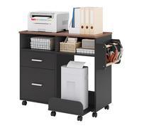 YITAHOME Archivador móvil con Base extraíble y Barra para Colgar, Organizador de Almacenamiento con 10 Ruedas, archivador para Oficina en casa, Color Negro