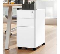 YITAHOME Archivador móvil de metal con cerradura de 3 cajones para oficina en casa (30 x 46 x 59 cm) BLANCO
