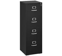 YITAHOME Archivador vertical con 4 cajones, con cerradura para tamaño carta/legal/A4, cajones de almacenamiento antivuelco con ranura para tarjetas de taco para oficina en casa, negro, 45,8 x 45 x 133