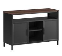 YITAHOME Armario de almacenamiento, armario de metal, aparador, armario con puertas simétricas, cierre magnético, estantes ajustables, marco de acero, 42.5 x 15.7 x 29.9 pulgadas, caja negra +