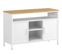 YITAHOME Armario de Almacenamiento, Armario de Metal, aparador, Armario con Puertas simétricas, Cierre magnético, estantes Ajustables, Marco de Acero, 42.5 x 15.7 x 29.9 Pulgadas, Caja Blanca +