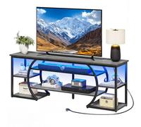 YITAHOME Armario de pie para TV de 160 cm con 2 CA y 2 USB Hembra para televisores de hasta 70 Pulgadas con 7 LED RGB de 22 Modos de Luces, Centro de Entretenimiento para salón y Dormitorio, Gris