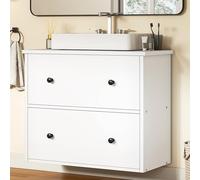 YITAHOME Armario para lavabo de pared con 2 cajones, organizador de lavabo, color blanco