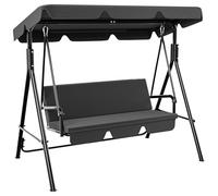 YITAHOME Balancin Jardin Exterior, 3 Plazas Columpio Jardin Exterior, Columpios Balancines de Jardin con Techo Ajustable y Cojín Extraíble para Terrza Balcón Adultos Infantil, 270KG Cargable, Gris