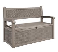 YITAHOME Caja de Almacenamiento Grande de 270 litros para Exteriores, Banco de Resina para Todo Tipo de Clima con Tapa con Cerradura, Almacenamiento de jardín para Muebles de Patio, Cojines