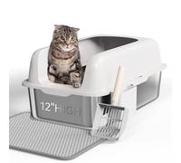YITAHOME Caja de arena de acero inoxidable para gatos, bandeja de arena de metal extragrande XXL con pala antideslizante en la parte inferior, antifugas, superficie antiadherente, fácil de limpiar, 60