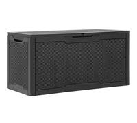 YITAHOME Caja de resina de 100 galones, resistente a la intemperie, caja de almacenamiento para exteriores e interiores con cerradura para suministros y artículos esenciales, color negro