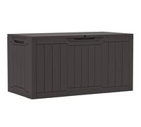 YITAHOME Caja de resina de 100 galones, resistente a la intemperie, caja de almacenamiento para interiores y exteriores con cerradura para suministros y artículos esenciales, color marrón oscuro