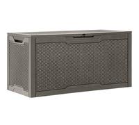 YITAHOME Caja de resina de 100 galones, resistente a la intemperie, caja de almacenamiento para interiores y exteriores con cerradura para suministros y artículos esenciales, color gris pardo