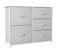 YITAHOME Cajonera de Tela, Cómoda de Tela, Unidad de Almacenamiento de Tela, con 5 cajones Extraíbles, Cómoda de para Sala de Estar, Dormitorio, habitación Infantil, Gris Claro