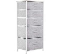 YITAHOME Cajonera de Tela, Cómoda de Tela, Unidad de Almacenamiento de Tela, con 5 cajones Extraíbles, Cómoda de para Sala de Estar, Dormitorio, habitación Infantil, Gris Claro