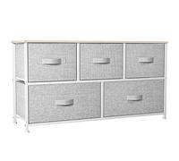 YITAHOME Cajonera de Tela, Cómoda de Tela, Unidad de Almacenamiento de Tela, con 5 cajones Extraíbles, Cómoda de para Sala de Estar, Dormitorio, habitación Infantil, Gris Claro