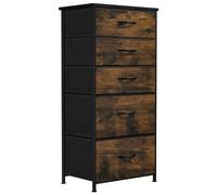 YITAHOME Cajonera de Tela, Cómoda de Tela, Unidad de Almacenamiento de Tela, con 5 cajones Extraíbles, Cómoda de para Sala de Estar, Dormitorio, habitación Infantil, marrón rústico
