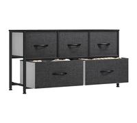 YITAHOME Cajonera de Tela, Cómoda de Tela, Unidad de Almacenamiento de Tela, con 5 cajones Extraíbles, Cómoda de para Sala de Estar, Dormitorio, habitación Infantil, Negro y Gris