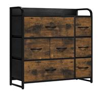 YITAHOME Cajonera de Tela, Cómoda de Tela, Unidad de Almacenamiento de Tela, con 7 cajones Extraíbles, Cómoda de para Sala de Estar, Dormitorio, habitación Infantil, marrón rústico
