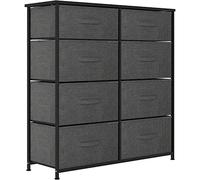 YITAHOME Cajonera de Tela, Cómoda de Tela, Unidad de Almacenamiento de Tela, con 8 cajones Extraíbles, Cómoda de para Sala de Estar, Dormitorio, habitación Infantil, Gris Oscuro