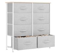 YITAHOME Cajonera de Tela, Cómoda de Tela, Unidad de Almacenamiento de Tela, con 8 cajones Extraíbles, Cómoda de para Sala de Estar, Dormitorio, habitación Infantil, Gris Claro