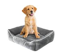 YITAHOME Cama mediana para perros: sofá para mascotas súper suave y lavable con fondo antideslizante (64x53x20 cm, gris) Gris