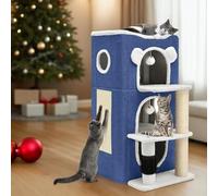 YITAHOME Casa para Gatos, Camas para Gatos de Interior, condominio Moderno para Gatos con Cueva de Carretera, Poste para arañazos y picazón, Soporte de Escalada, casa de Juegos para Gatos para