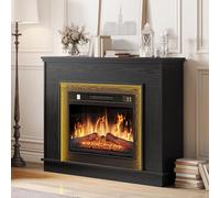 YITAHOME Chimenea Electrica Negro, 23″ Chimeneas Electricas Decorativas con Efecto de Llama Realista en 3D, Chimeneas Electricas con Temporizador y LED Tira de Luces Ajustable de 24 Colores