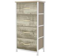 YITAHOME Comoda 4 Cajones,Cajonera de Tela,Sinfonier,Robusta Estructura metálica,Estampado Morado