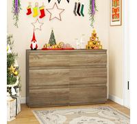 YITAHOME Cómoda 6 Cajones, Aparador, Cajonera para Armario, Mueble Auxiliar Almacenamiento Dormitorio, Sinfonier, Mueble Cajonera, Cajonera de Madera, Dormitorio Pasillo Salón, 100x30x70 cm (Sonoma)