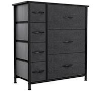 YITAHOME Comoda 7 Cajones,Cajonera de Tela,Sinfonier,Robusta Estructura metálica,Negro y Gris