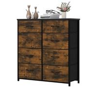 YITAHOME Comoda 8 Cajones,Cajonera de Tela,Sinfonier,Robusta Estructura metálica,para Dormitorio, Salón, Pasillo,marrón rústico